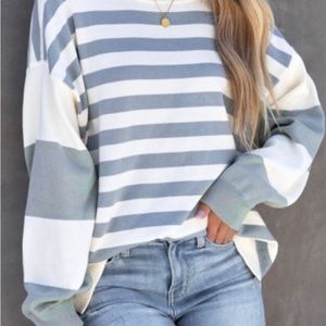 Strip drop pullover sweatshirt